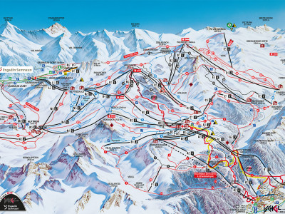 Pistenplan  im Skigebiet Ischgl - Silvretta Arena - ein Skigebiet in Tirol