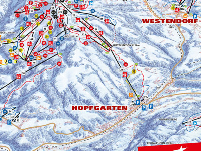 Pistenplan Skiwelt im Skigebiet Ellmau - ein Skigebiet in Tirol