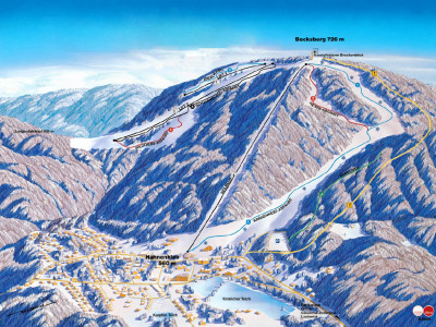 Pistenplan  im Skigebiet Hahnenklee - Bocksberg - ein Skigebiet in Harz