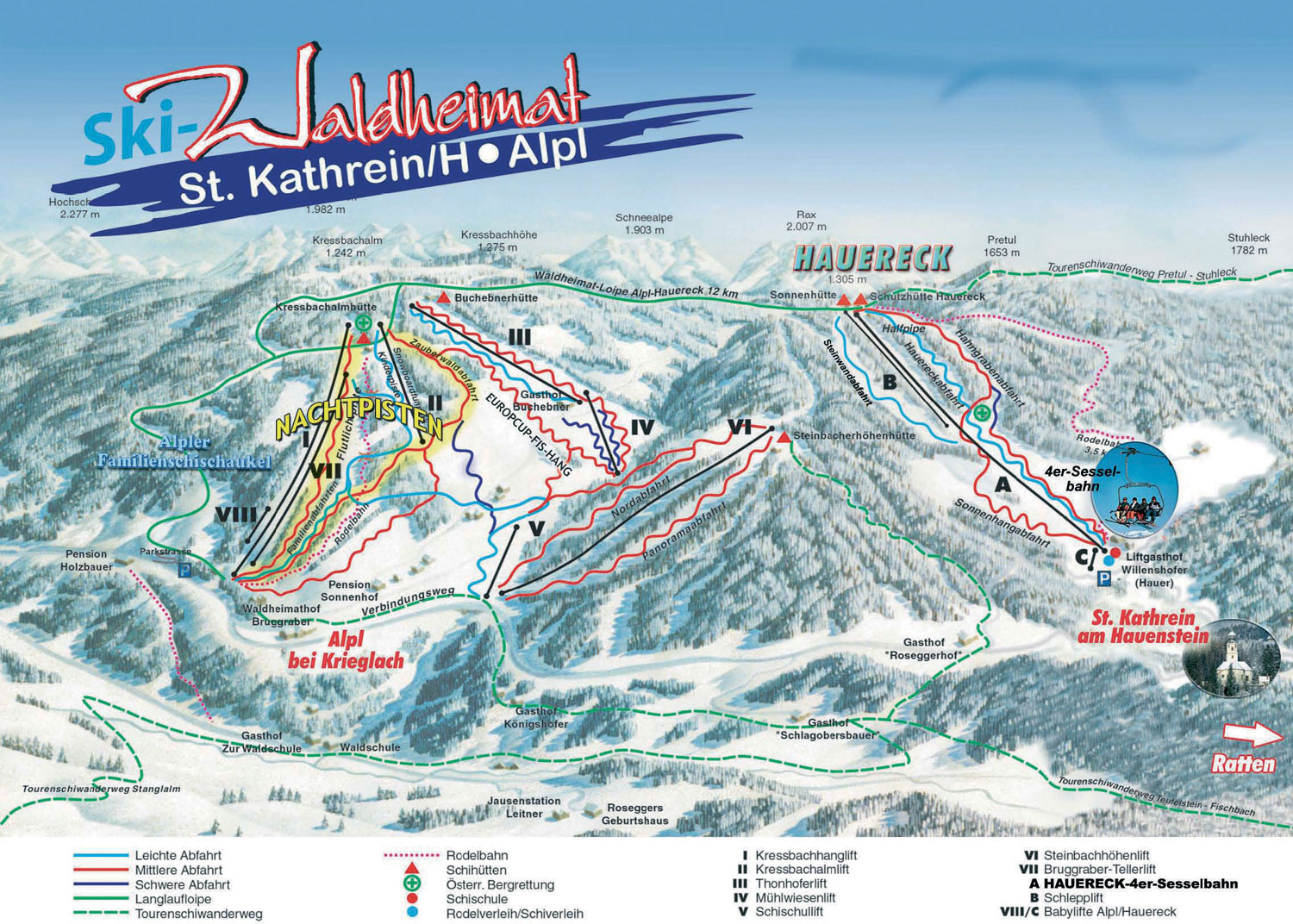 Pistenplan  im Skigebiet Alpl - ein Skigebiet in Steiermark