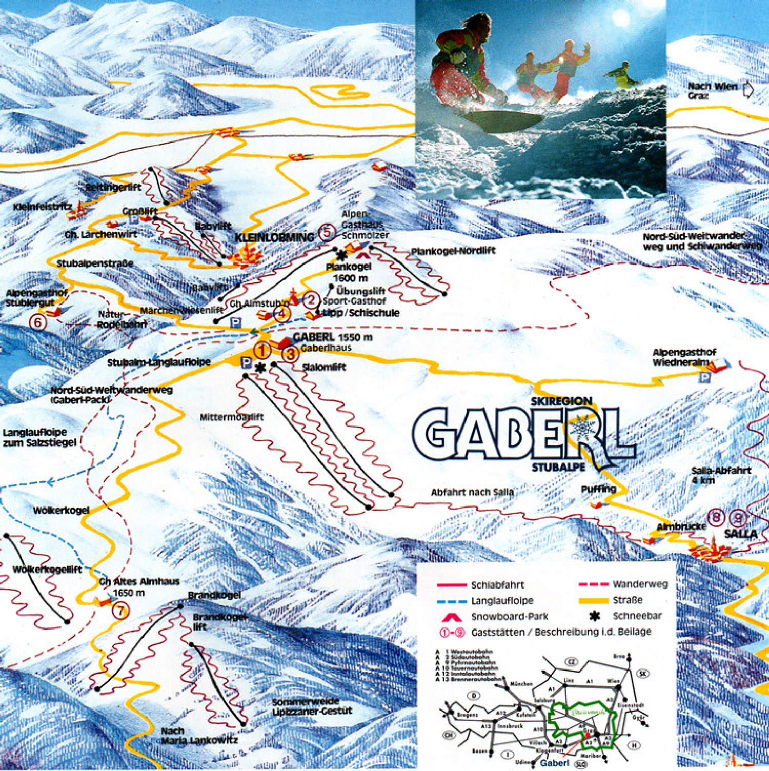 Pistenplan  im Skigebiet Gaberl - Stubalpe - ein Skigebiet in Steiermark