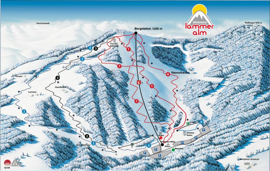 Pistenplan  im Skigebiet Lammeralm - ein Skigebiet in Steiermark