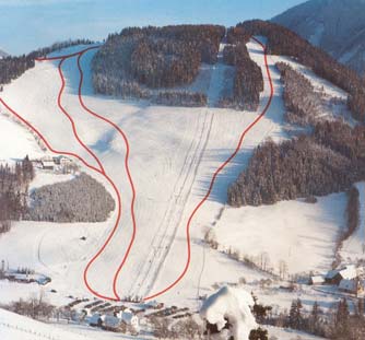 Pistenplan  im Skigebiet Lunz am See - Maiszinken - ein Skigebiet in Niederösterreich