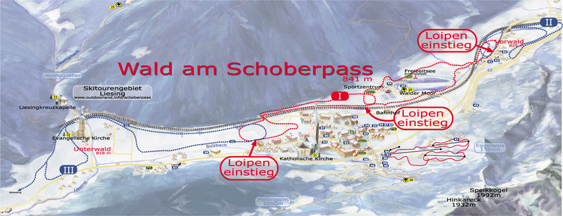 Pistenplan  im Skigebiet Sonnberglifte - ein Skigebiet in Steiermark