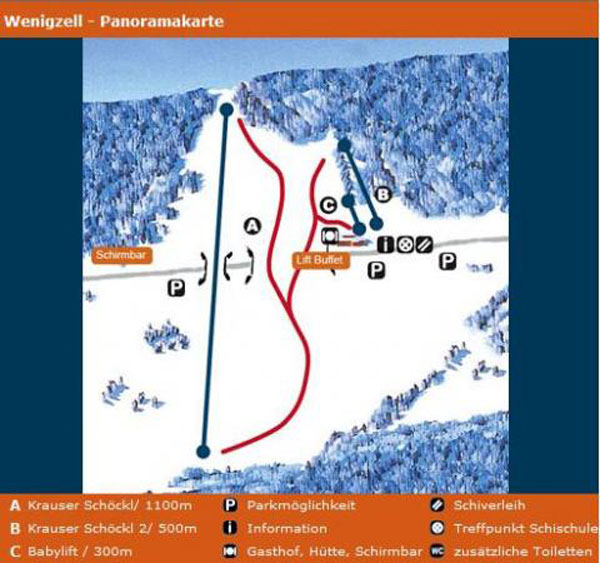 Pistenplan  im Skigebiet Wenigzell - ein Skigebiet in Steiermark