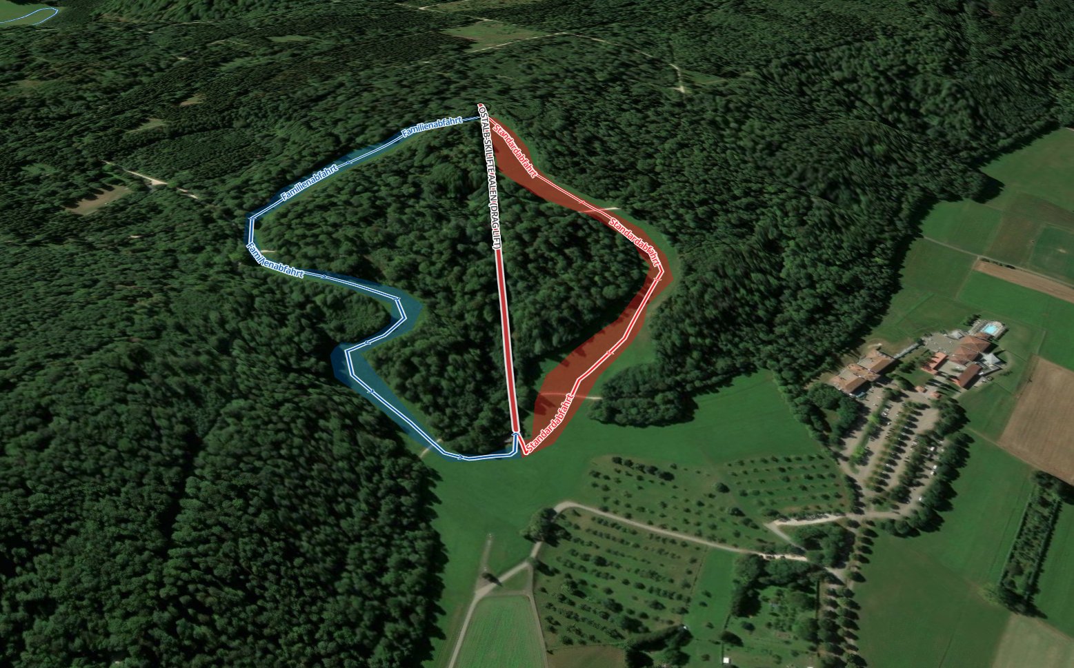 Pistenplan  im Skigebiet Aalen - Ostalb - ein Skigebiet in Schwäbische Alb