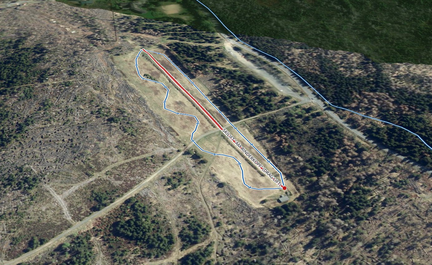 Pistenplan  im Skigebiet Altenau - Torfhaus - ein Skigebiet in Harz