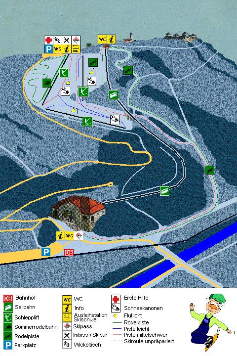 Pistenplan  im Skigebiet Augustusburg - ein Skigebiet in Erzgebirge