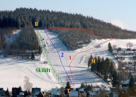 Pistenplan  im Skigebiet Crottendorf - ein Skigebiet in Erzgebirge