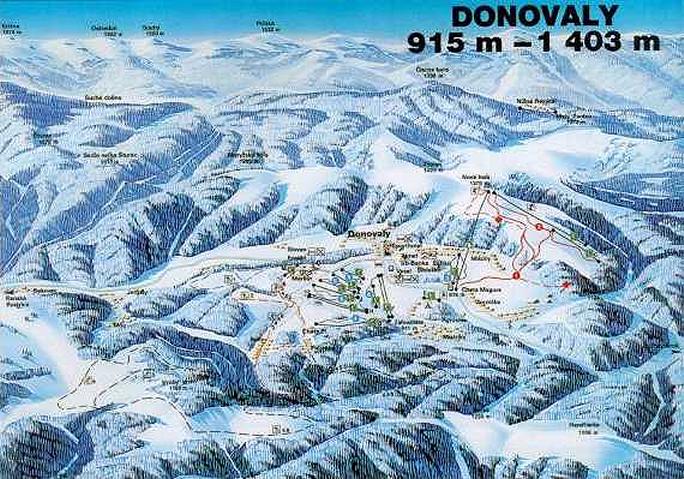 Pistenplan  im Skigebiet Donovaly - ein Skigebiet in Niedere Tatra