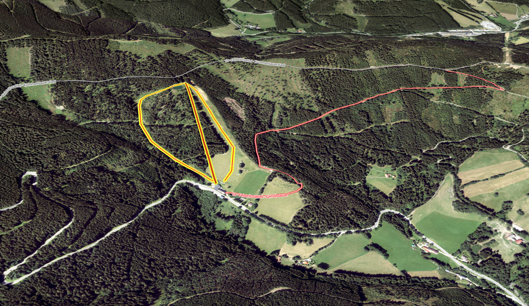 Pistenplan  im Skigebiet Feistritzsattel - ein Skigebiet in Niederösterreich