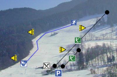 Pistenplan  im Skigebiet Gmund - Ödberg - ein Skigebiet in Oberbayern