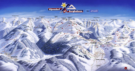 Pistenplan  im Skigebiet Goldegg - ein Skigebiet in Salzburger Land