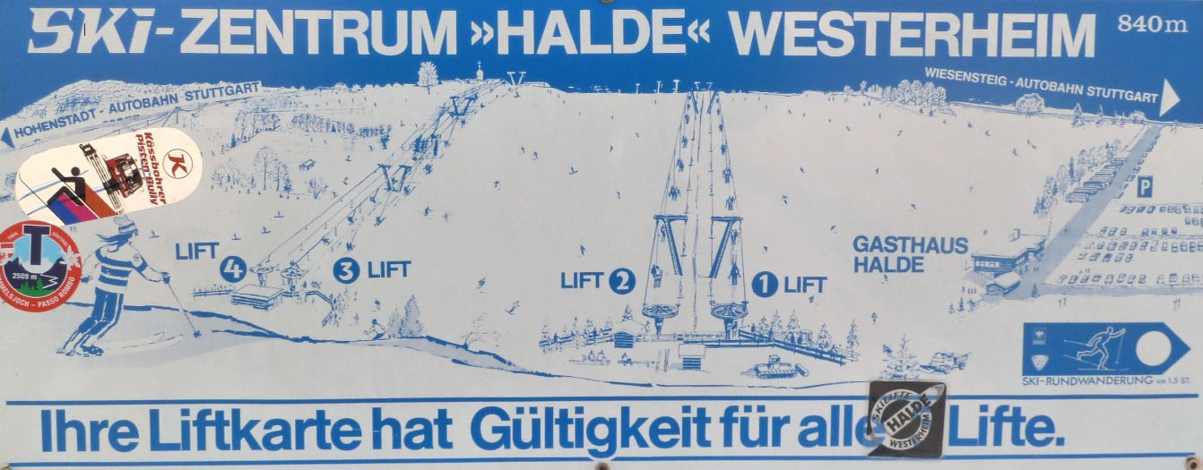 Pistenplan  im Skigebiet Westerheim / Halde - ein Skigebiet in Schwäbische Alb