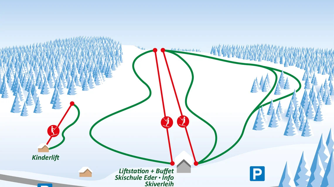 Pistenplan  im Skigebiet Sommeralm - Holzmeisterlifte - ein Skigebiet in Steiermark