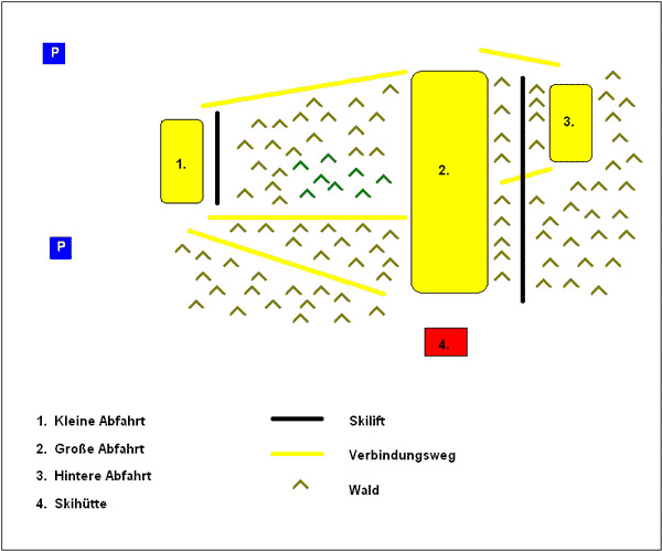 Pistenplan  im Skigebiet Jöhstadt - ein Skigebiet in Erzgebirge