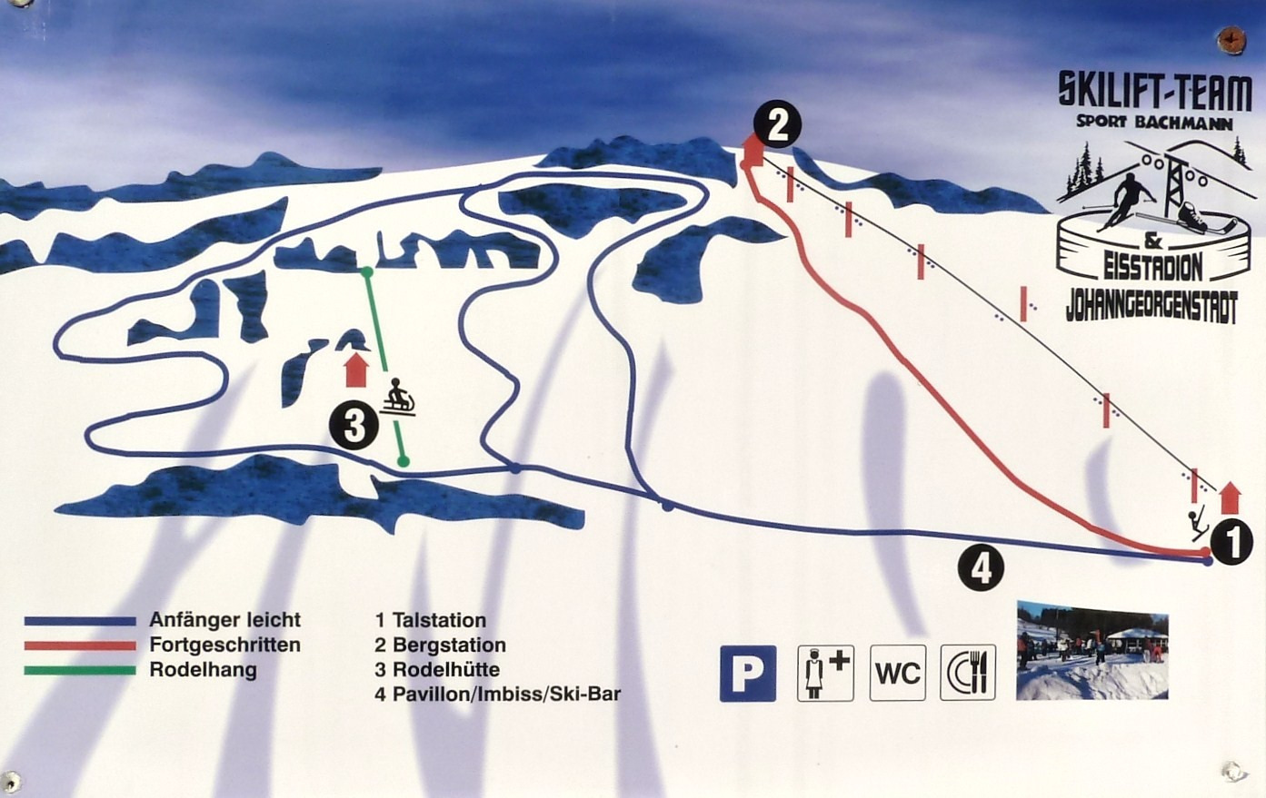 Pistenplan  im Skigebiet Johanngeorgenstadt - ein Skigebiet in Erzgebirge
