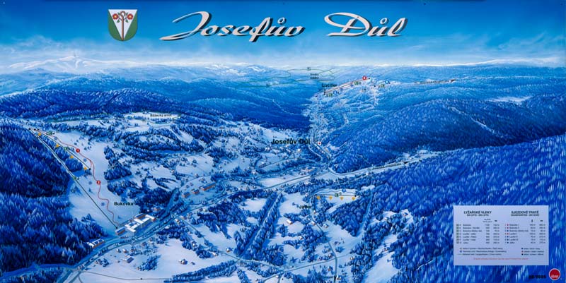 Pistenplan  im Skigebiet Josefuv Dul - ein Skigebiet in Isergebirge