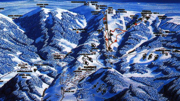 Pistenplan  im Skigebiet Karpacz - ein Skigebiet in Riesengebirge