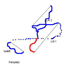 Pistenplan  im Skigebiet Kochel - Pessenbach - ein Skigebiet in Oberbayern