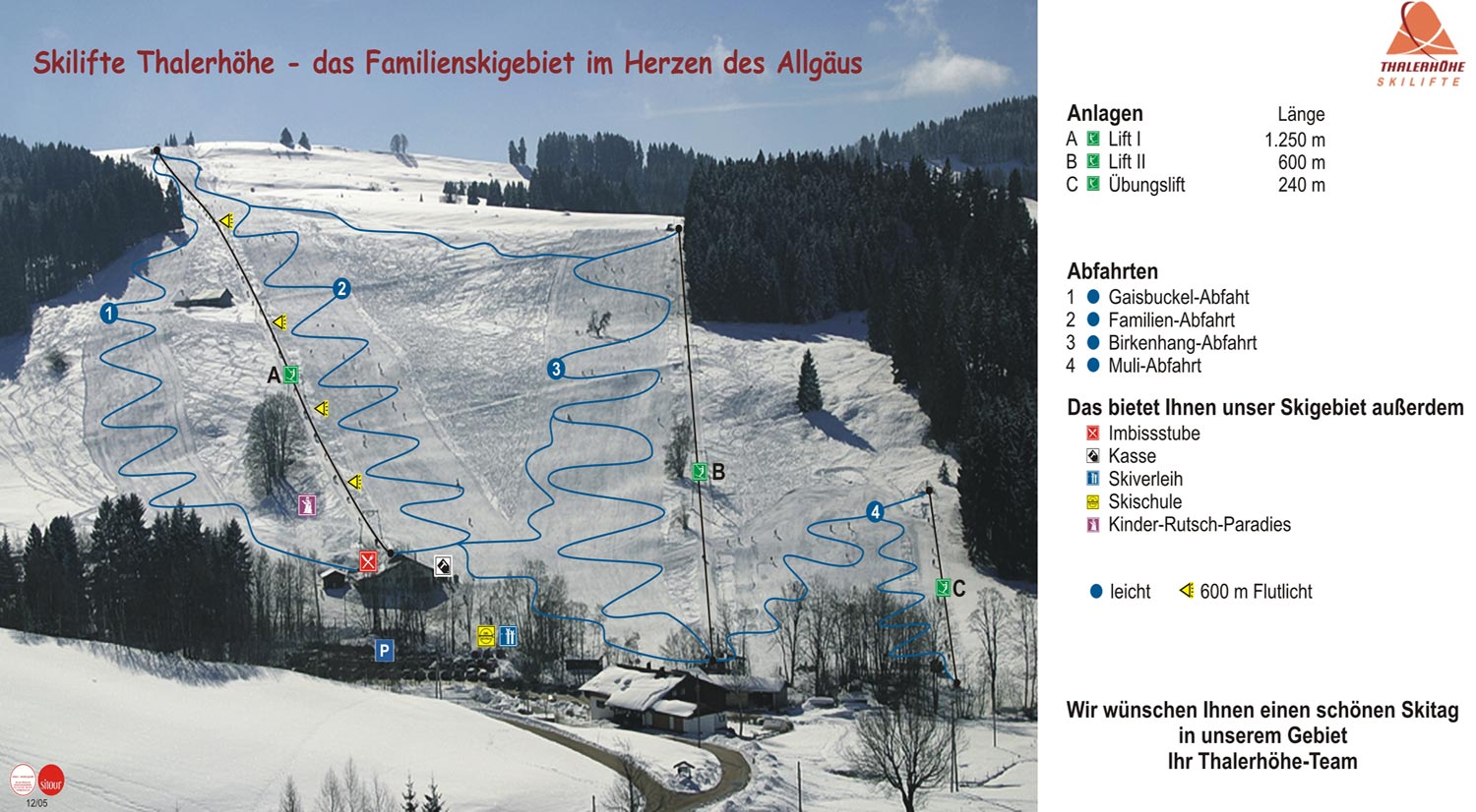 Pistenplan  im Skigebiet Missen - Thaler Höhe - ein Skigebiet in Allgäu