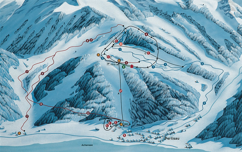 Pistenplan  im Skigebiet Pertisau - ein Skigebiet in Tirol