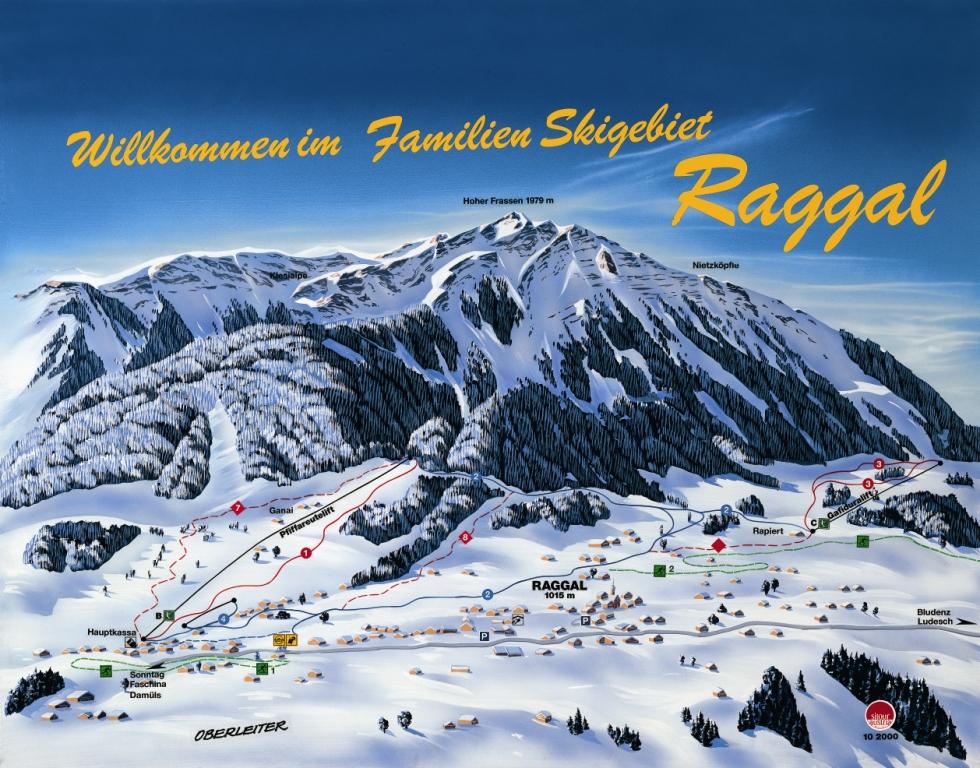 Pistenplan  im Skigebiet Raggal - ein Skigebiet in Vorarlberg