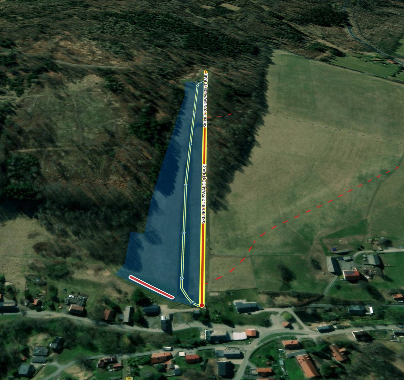 Pistenplan  im Skigebiet Rugiswalde - ein Skigebiet in Elbsandsteingebirge