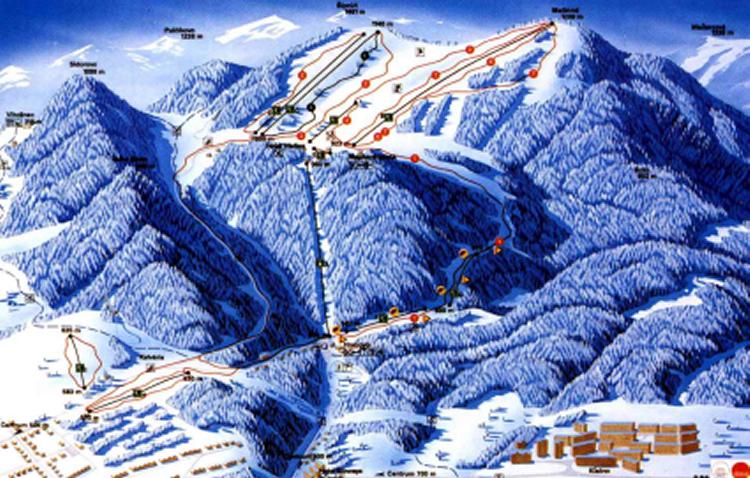 Pistenplan  im Skigebiet Ruzomberok - ein Skigebiet in Große Fatra