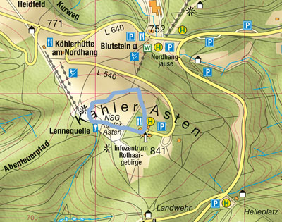 Pistenplan  im Skigebiet Sahnehang - Kahler Asten - ein Skigebiet in Sauerland