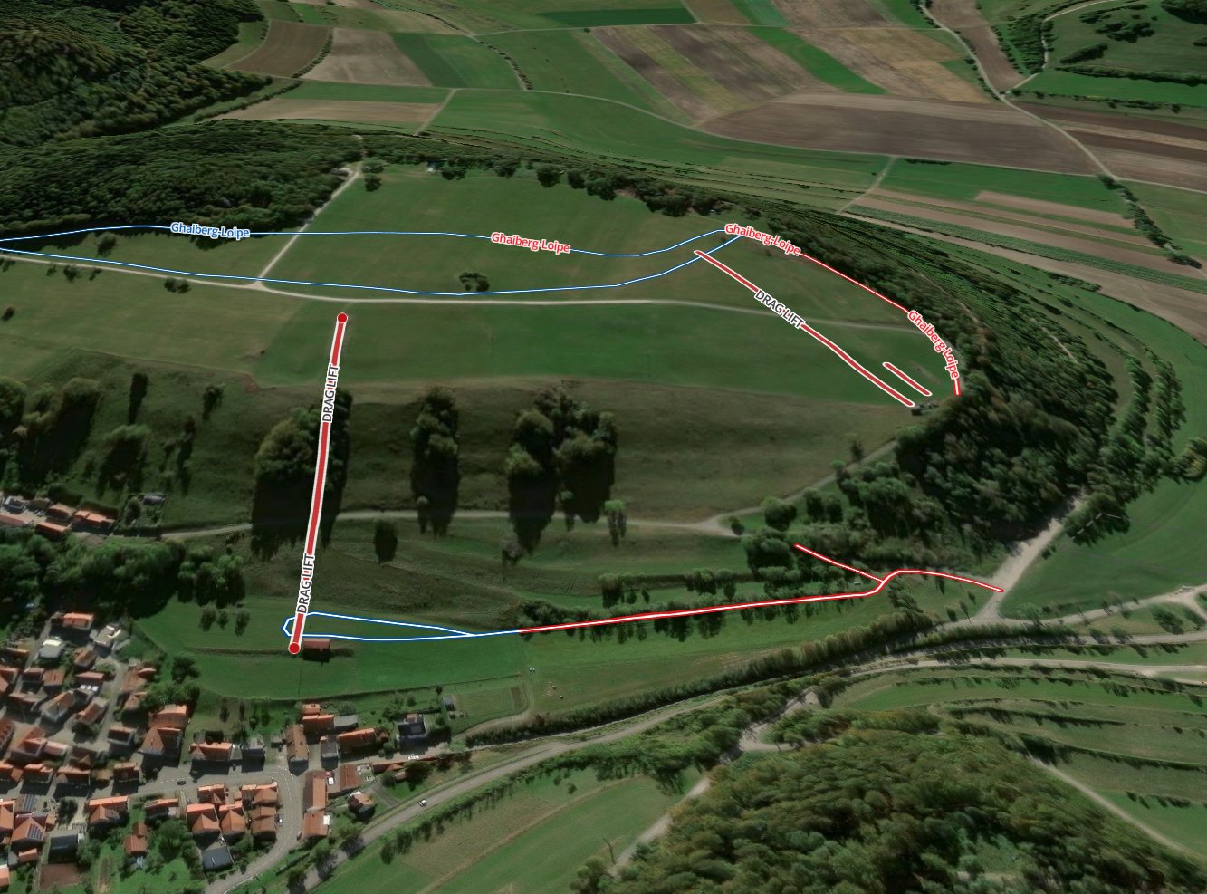 Pistenplan  im Skigebiet Salmendingen - ein Skigebiet in Schwäbische Alb