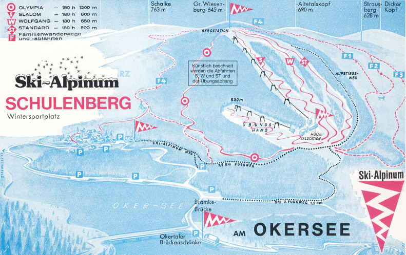 Pistenplan  im Skigebiet Schulenberg - Skialpinum - ein Skigebiet in Harz