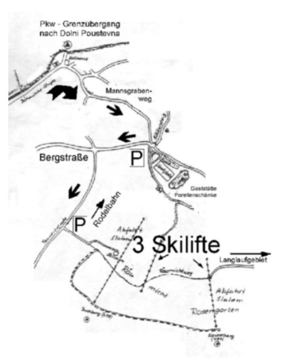Pistenplan  im Skigebiet Sebnitz - ein Skigebiet in Elbsandsteingebirge