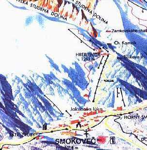 Pistenplan  im Skigebiet Stary Smokovec - ein Skigebiet in Hohe Tatra