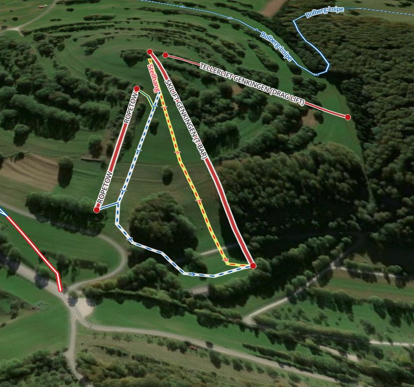 Pistenplan  im Skigebiet Sonnenbühl - Genkingen - ein Skigebiet in Schwäbische Alb