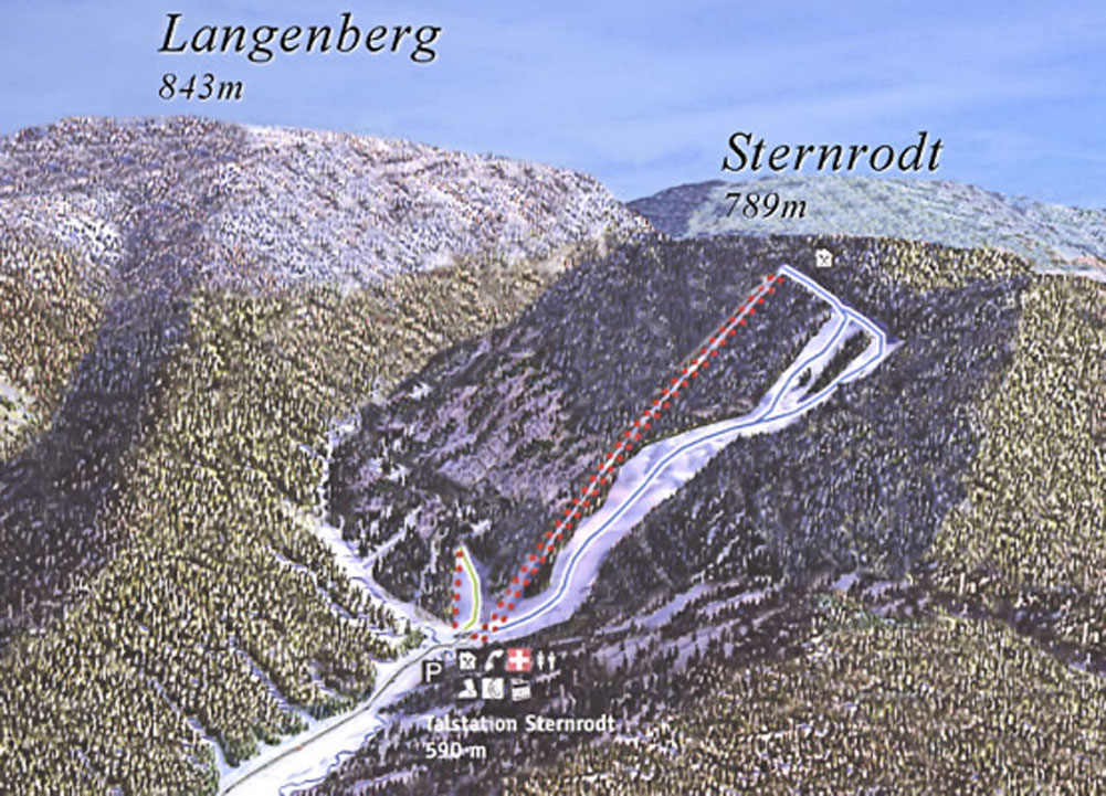 Pistenplan  im Skigebiet Bruchhausen - Sternrodt - ein Skigebiet in Sauerland