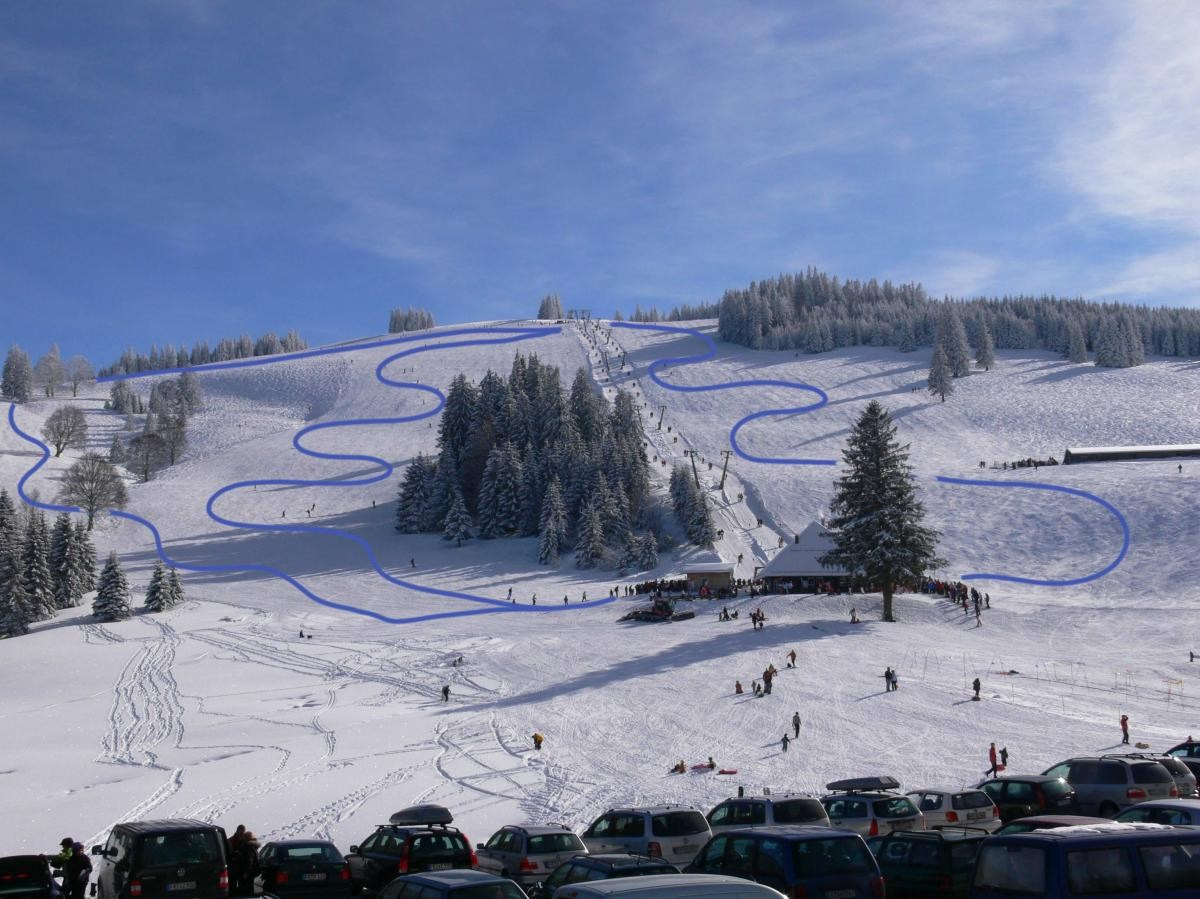 Pistenplan  im Skigebiet Stollenbach - ein Skigebiet in Schwarzwald