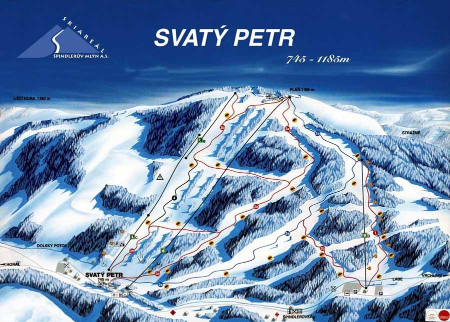 Pistenplan Sv. Petr im Skigebiet Spindlermühle - ein Skigebiet in Riesengebirge