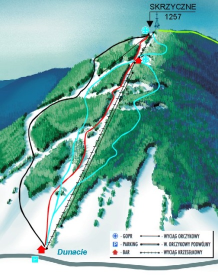 Pistenplan Szczyrk im Skigebiet Szczyrk - ein Skigebiet in Beskiden