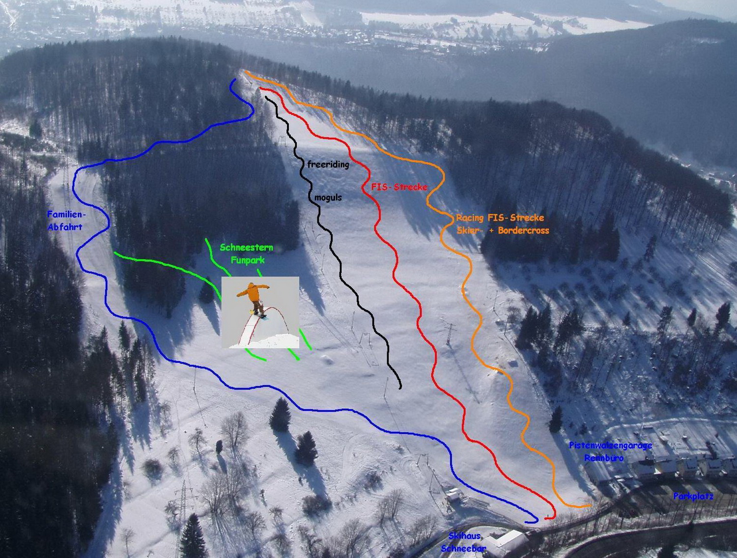 Pistenplan  im Skigebiet Albstadt - Tailfingen - ein Skigebiet in Schwäbische Alb