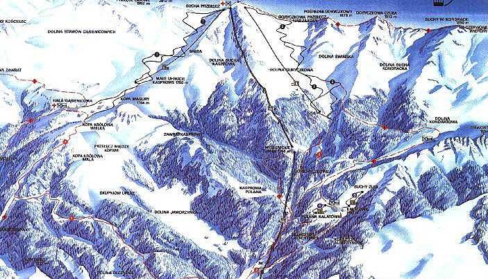Pistenplan  im Skigebiet Zakopane - ein Skigebiet in Hohe Tatra