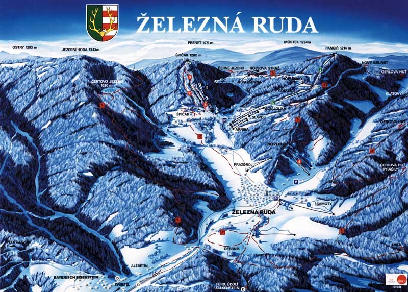 Pistenplan Zelezna Ruda im Skigebiet Zelezna Ruda - ein Skigebiet in Böhmer Wald