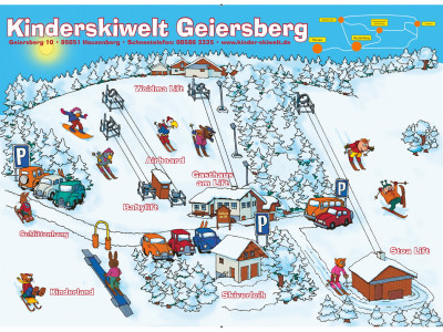 Pistenplan  im Skigebiet Hauzenberg/Geiersberg - ein Skigebiet in Bayerischer Wald