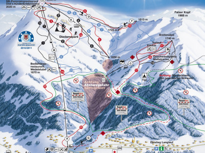 Pistenplan  im Skigebiet Diedamskopf - ein Skigebiet in Vorarlberg