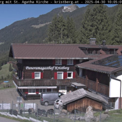 Webcam GH Kristberg / St. Agatha Kirche / Kristbergbahn - Silbertal