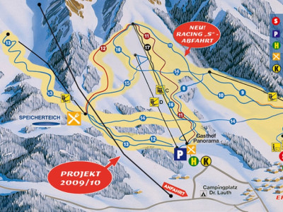 Pistenplan  im Skigebiet Ehrwalder Wettersteinbahnen - ein Skigebiet in Tirol