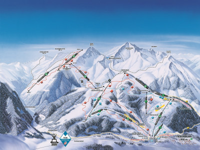 Pistenplan  im Skigebiet Fieberbrunn - ein Skigebiet in Tirol