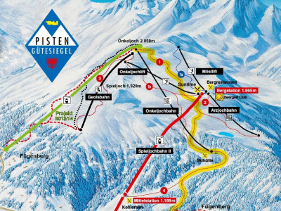 Pistenplan  im Skigebiet Fügen - Spieljoch - ein Skigebiet in Tirol
