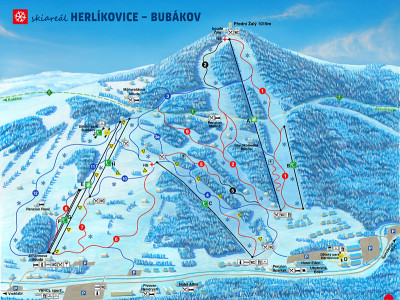 Pistenplan Vrchlabi Herlikovice im Skigebiet Vrchlabi - ein Skigebiet in Riesengebirge