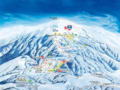 Pistenplan  im Skigebiet Innsbruck - Patscherkofel - ein Skigebiet in Tirol